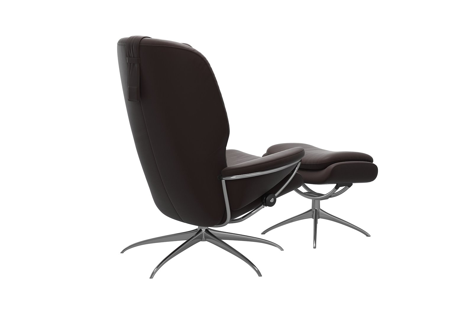 Rome lenestol m/krakk Hud Paloma Chocolate - Star - Chrome
