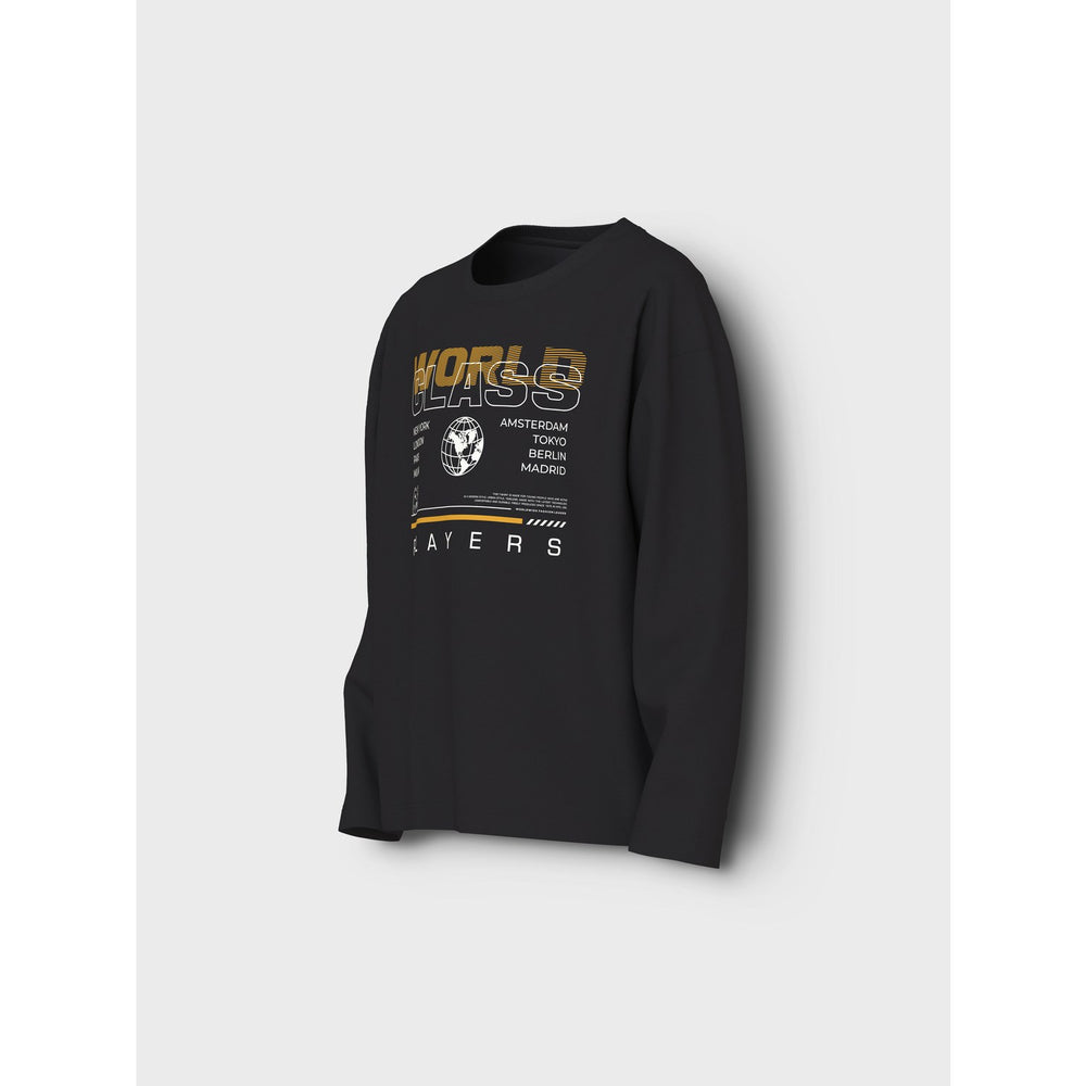 Køb Name It Black World Class Nkmvictor Ls Rlx Top