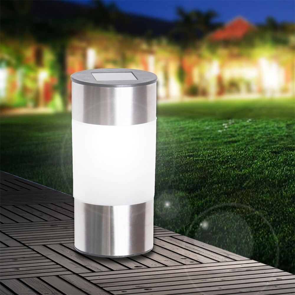 6er Set LED Solar Steckleuchten aus Edelstahl und Kunststoff