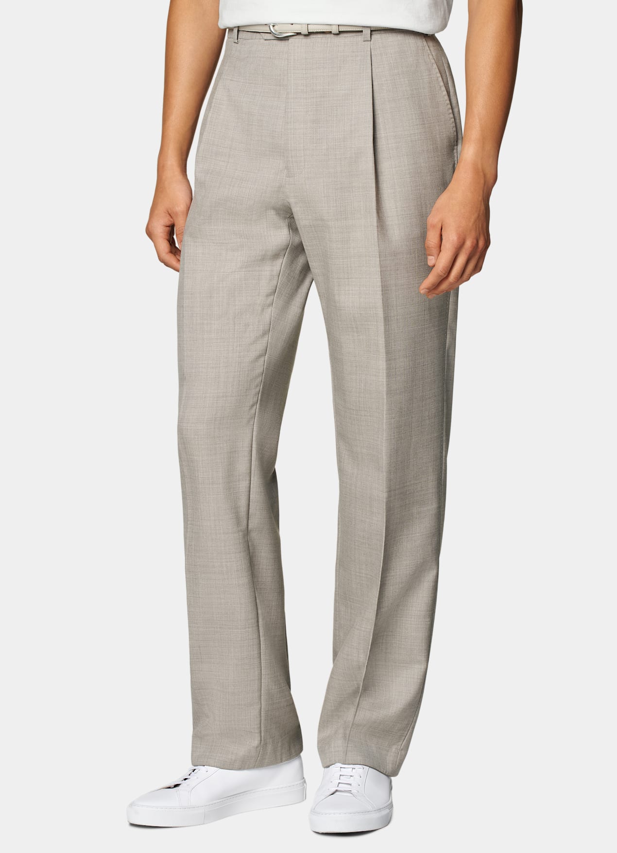 Pantalon Wide Leg Straight taupe clair