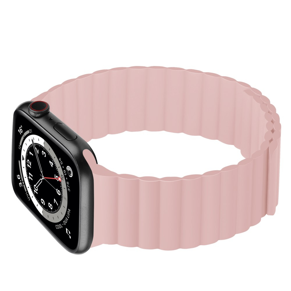 Apple Watch (49/46/45/44 mm) Silikon Armband mit Magnetverschluss (Gelenkumfang: 170-240mm) - Rosa