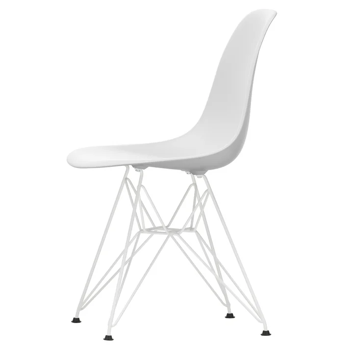 Vitra - Eames Plastic Side Chair DSR RE, weiss / baumwollweiss (Filzgleiter basic dark)