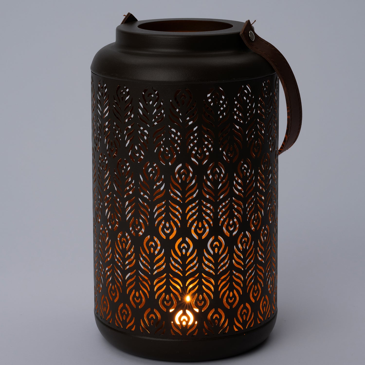 Intratuin windlicht Lanta bruin 15 x 15 x 26 cm
