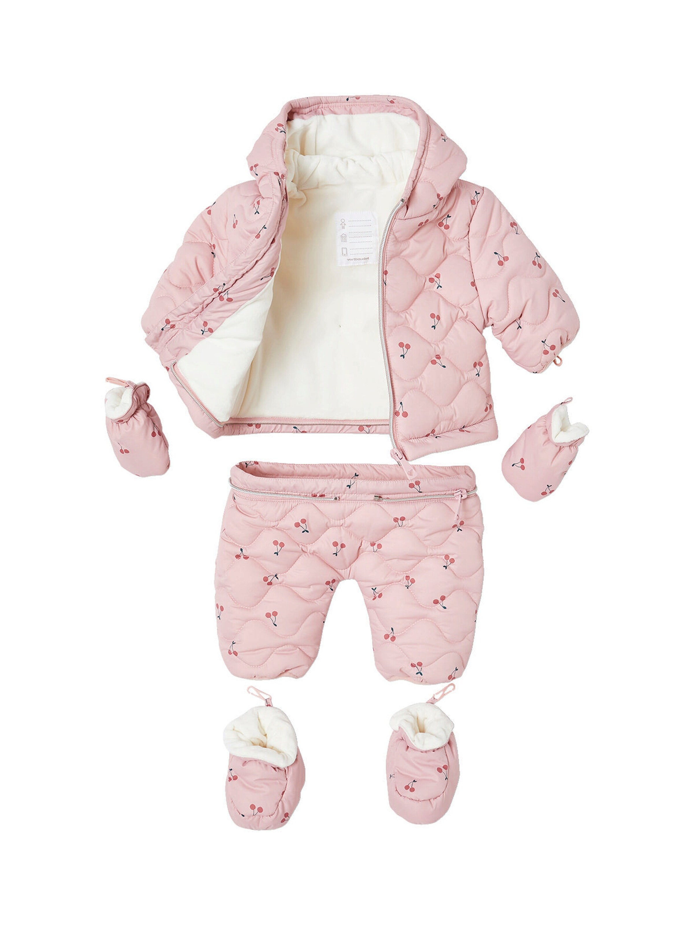 Vertbaudet 2-in-1 Baby Winter-Overall, Wattierung Recycling-Polyester malve