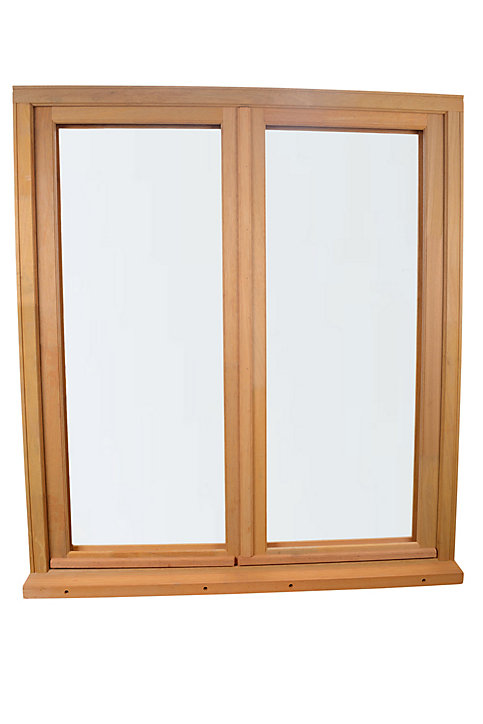 Fenêtre bois 2 vantaux GoodHome - l.100 x h.135 cm, tirant droit