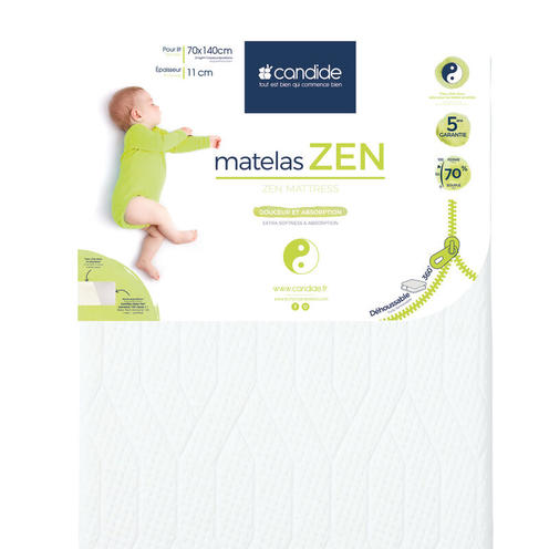 Matelas Zen déhoussable 360° 70x140x10 cm - CANDIDE