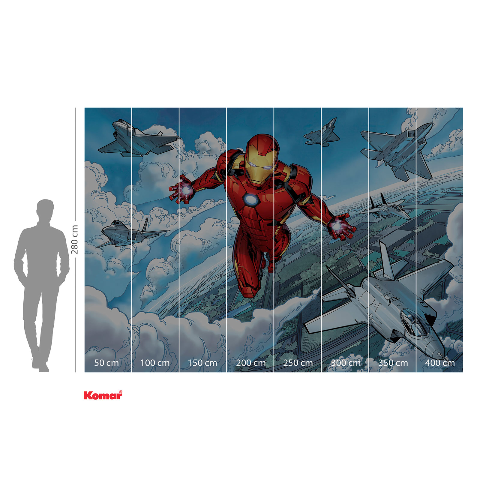 Vlies-Fototapete IRON MAN FLIGHT - 400x280 cm