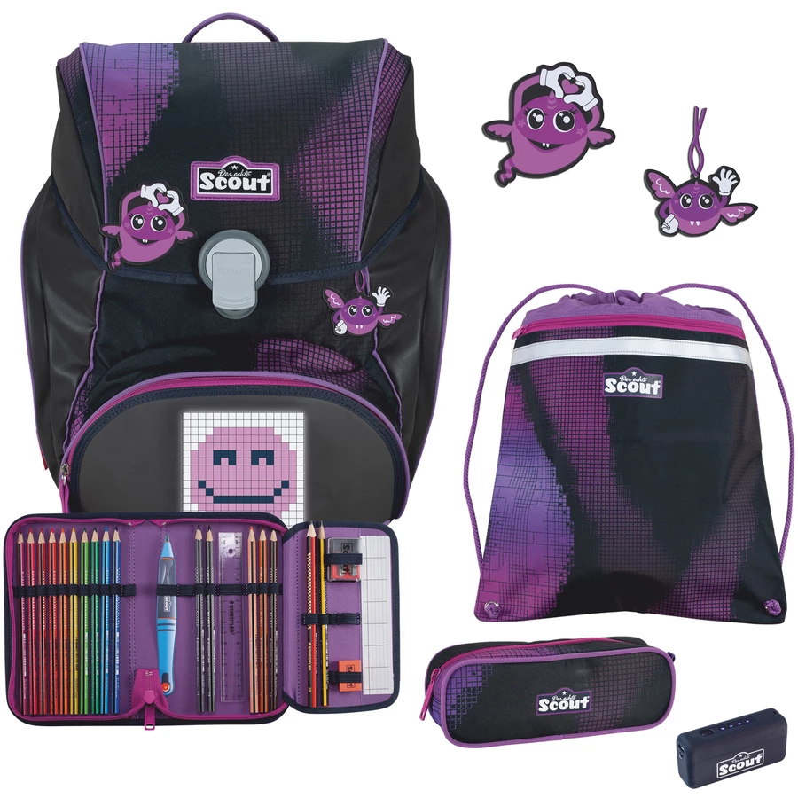 Scout Alpha Exklusiv Movie Star - Schulranzen Set 5tlg. Pink Pixel