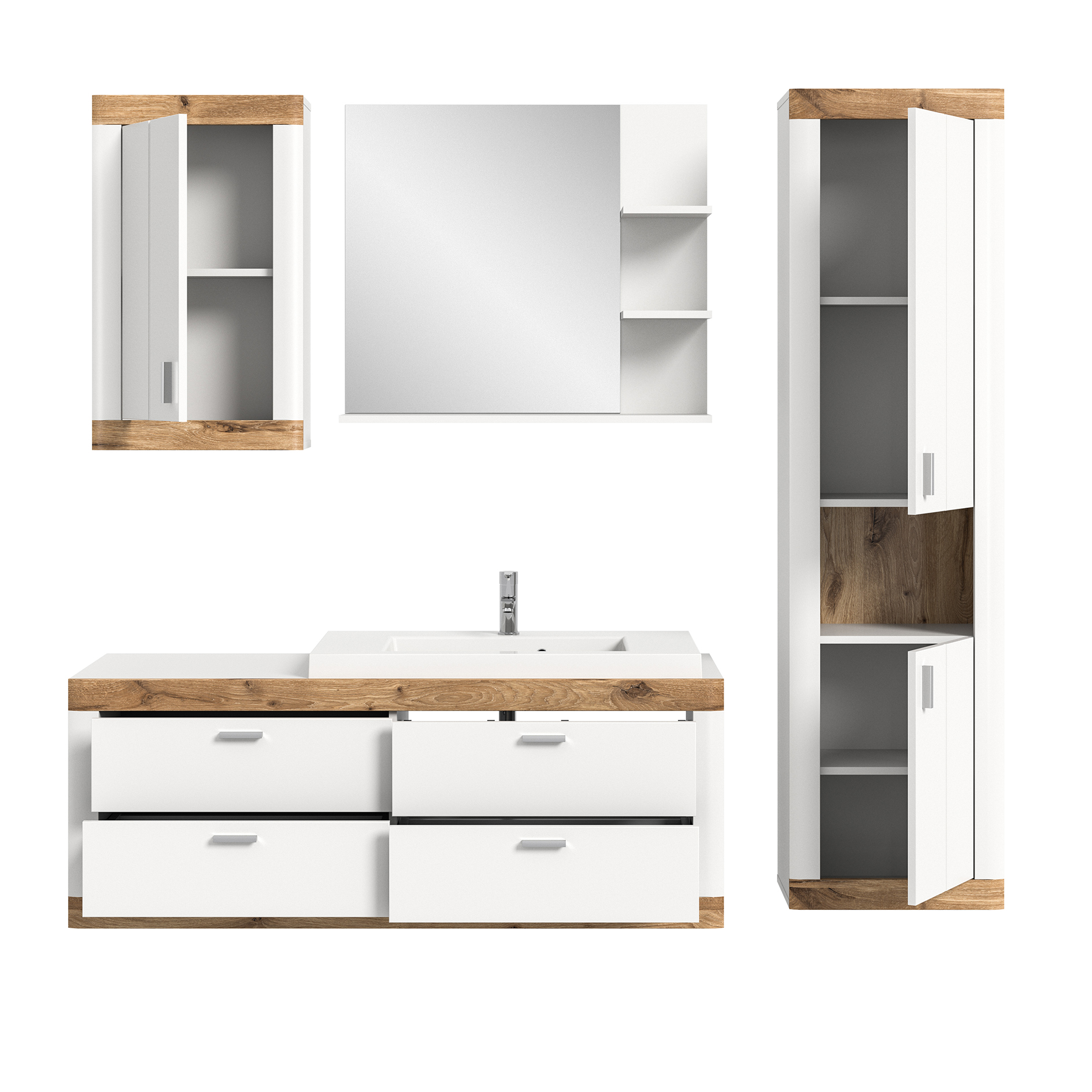 Badhängeschrank LAREDO - weiß matt - Nox Oak - 45 cm