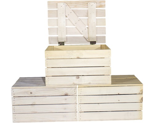 Houten kist, natuurlijke afwerking, 50x40x30 cm