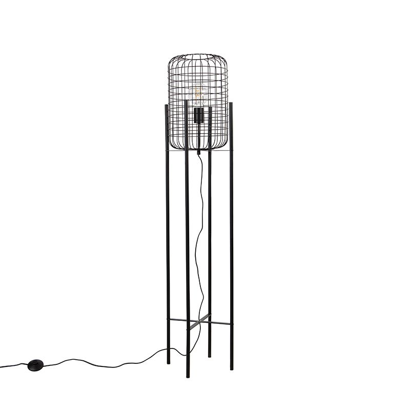 Industriële vloerlamp zwart - Bliss Vefa