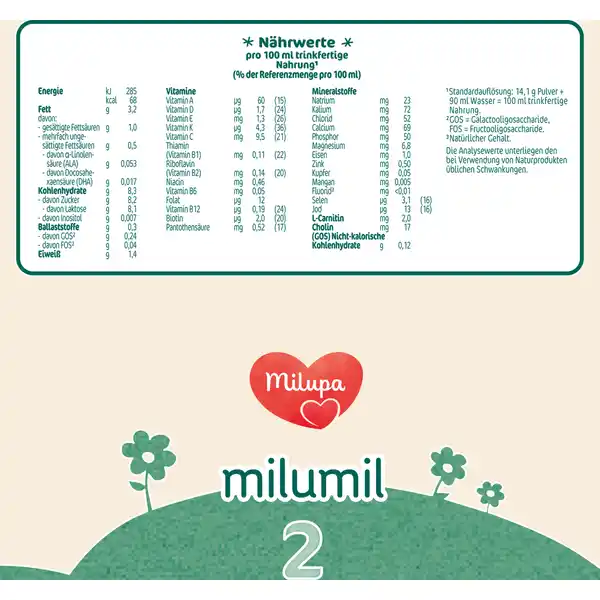 milumil 2 Folgemilch nach dem 6. Monat