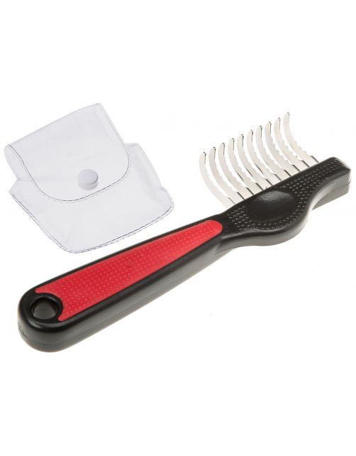 Ferplast Klittenkam Recht Model - Hondenvachtkam - 16.3x5.2x2.4 cm Rood Zwart