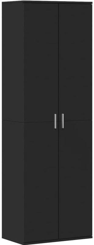 vidaXL Hoge Kast - Zwart - Bewerkte Hout - 60x35x180 cm