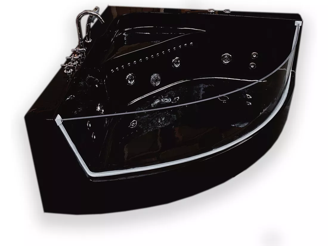 Baignoire Balnèo 150 X 150 cm Chromothérapie 8 jets – Black Maple