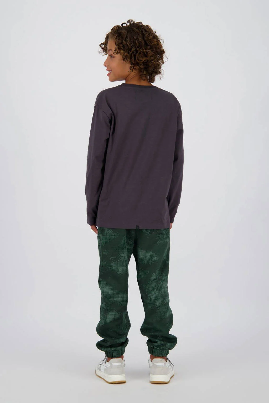 Vingino longsleeve Jamy met logo donkergrijs