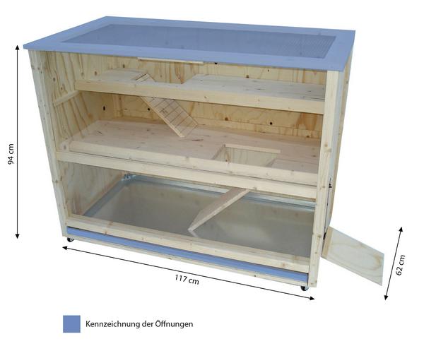 Elmato® Nager-Zimmervoliere Luxus auf Rollen,