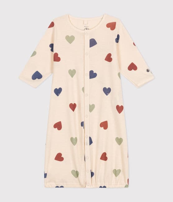 Combisac imprimé tricœurs en coton bébé