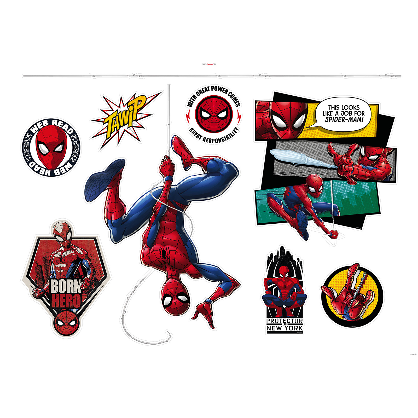 Wandtattoo SPIDER MAN WEB HEAD - 100x70 cm