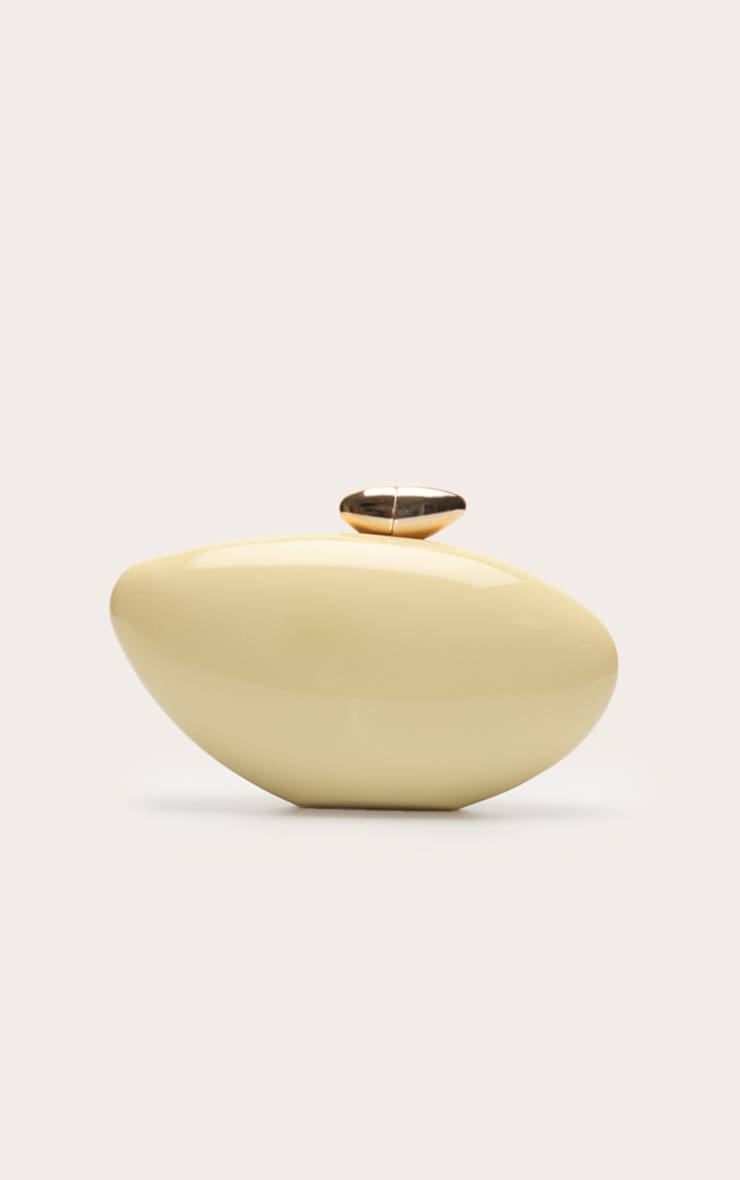 Butter Yellow Pochette Rigide Coquillage Dégradé À Ferrures Dorées