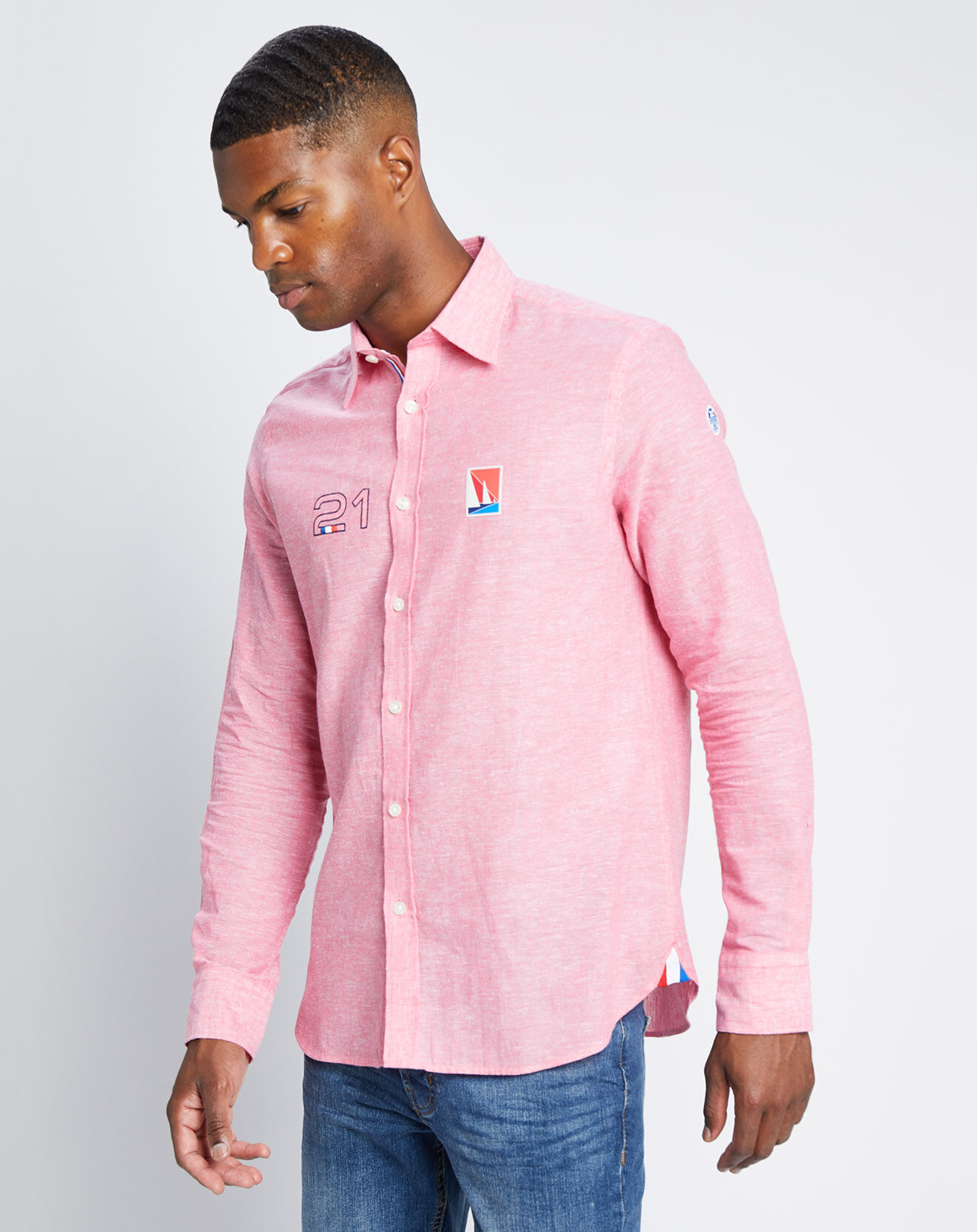 North Sails Chemise en Coton & Lin Les Voiles de Saint-Tropez rose