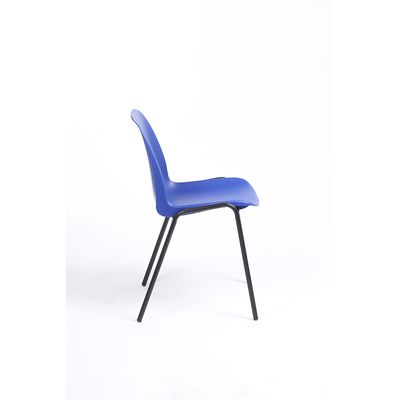 Chaise CHARLOTTE - pieds noirs sans accroche - bleu