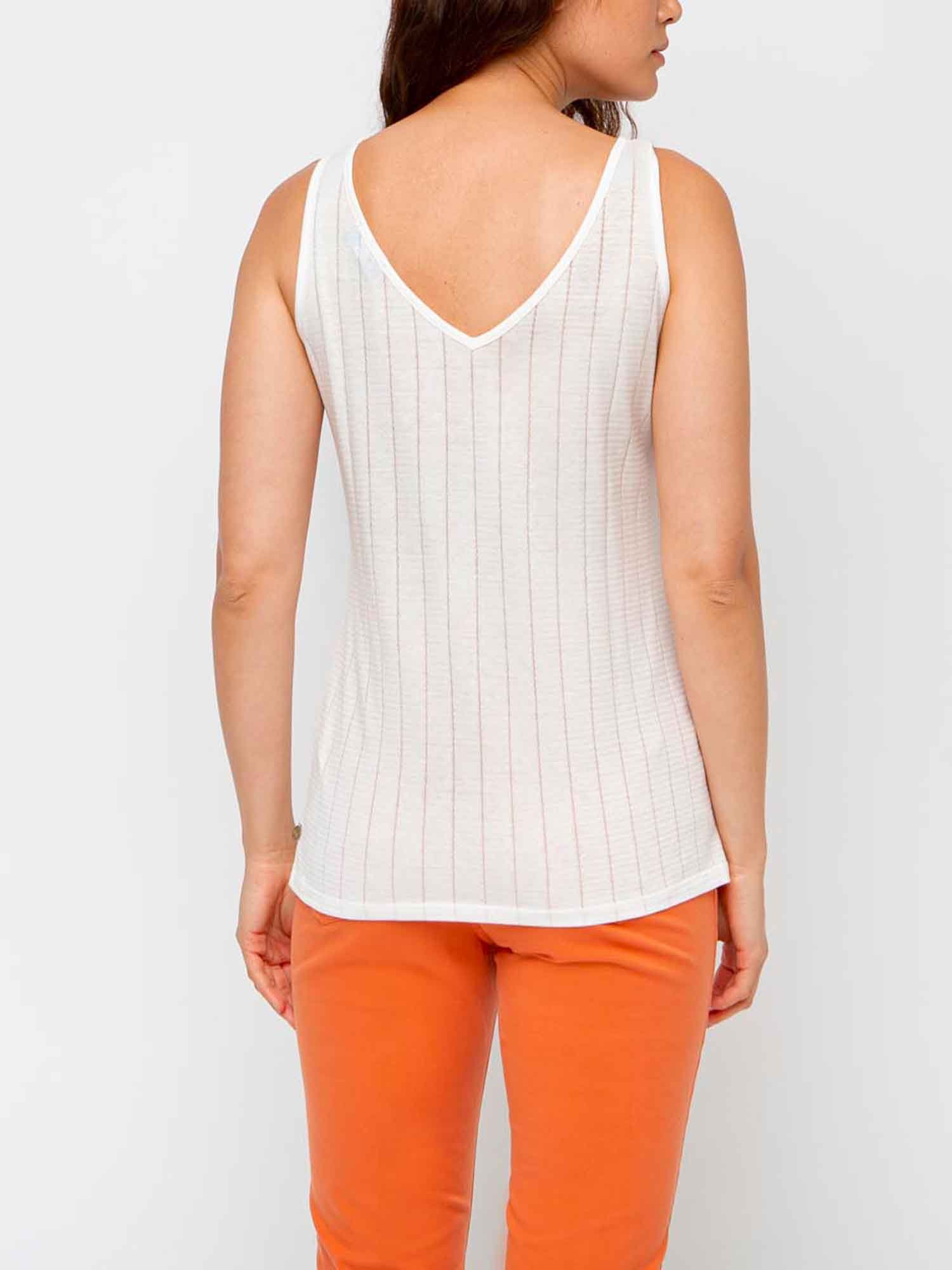 Débardeur Femme Col Rond Blanc