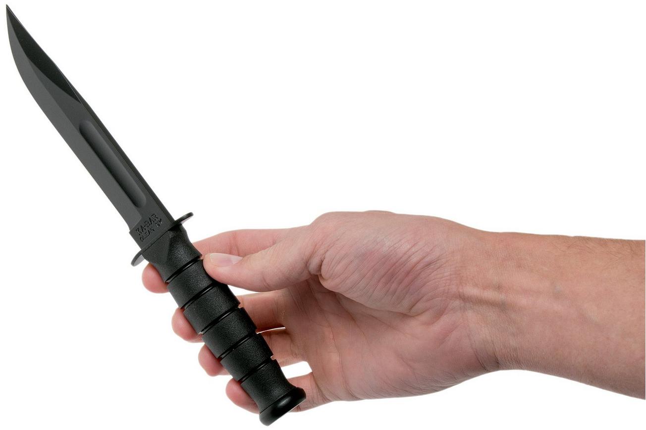 KA-BAR Short 1256, vaststaand mes, lederen foedraal