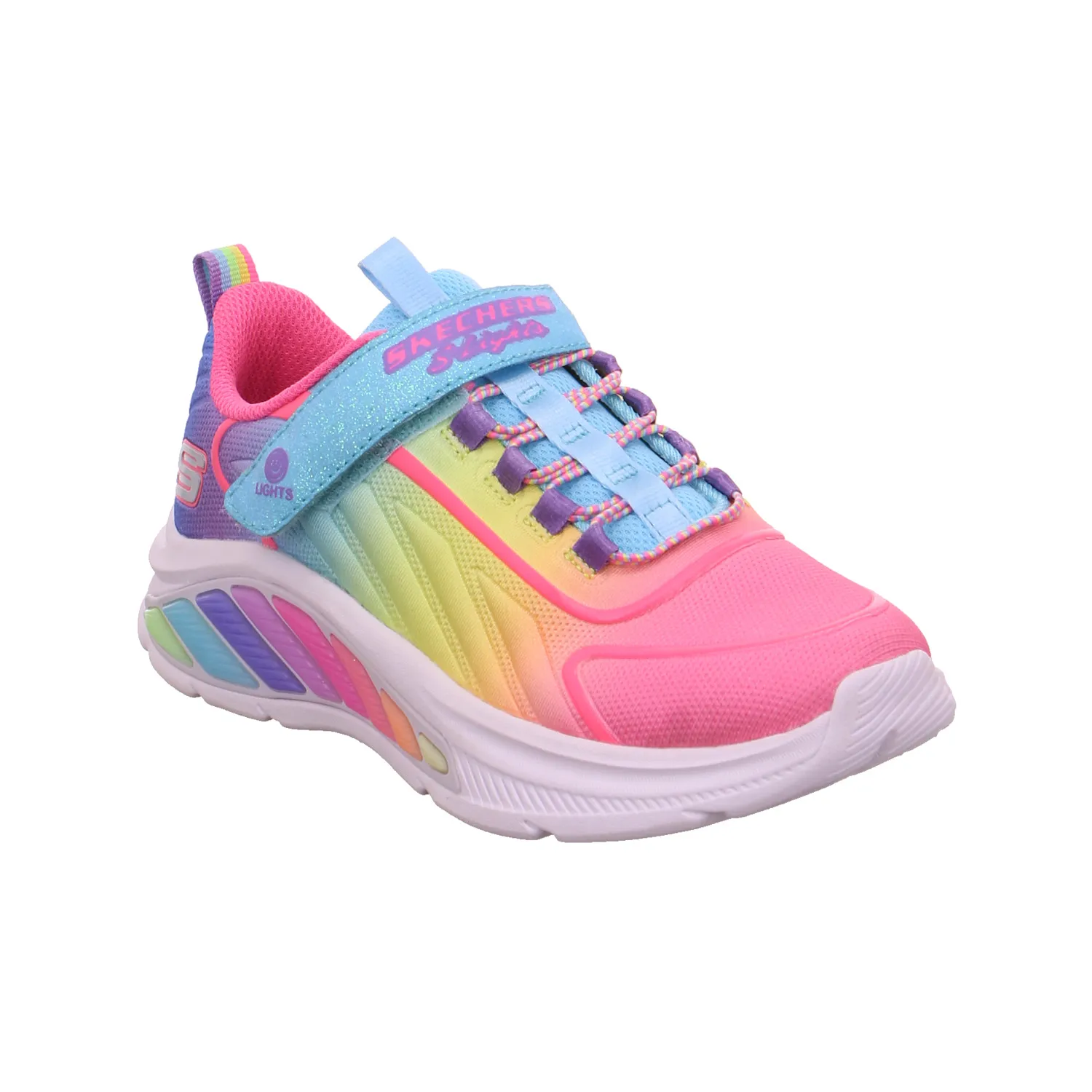 SKECHERS Mädchen-Halbschuh Klett Rosa Textil  Sneaker