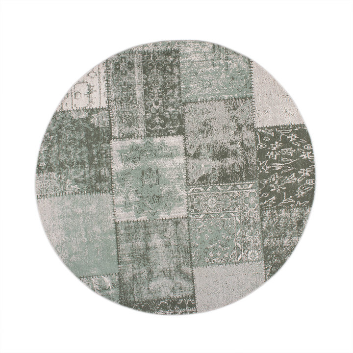Rond Patchwork vloerkleed - Dreams Groen