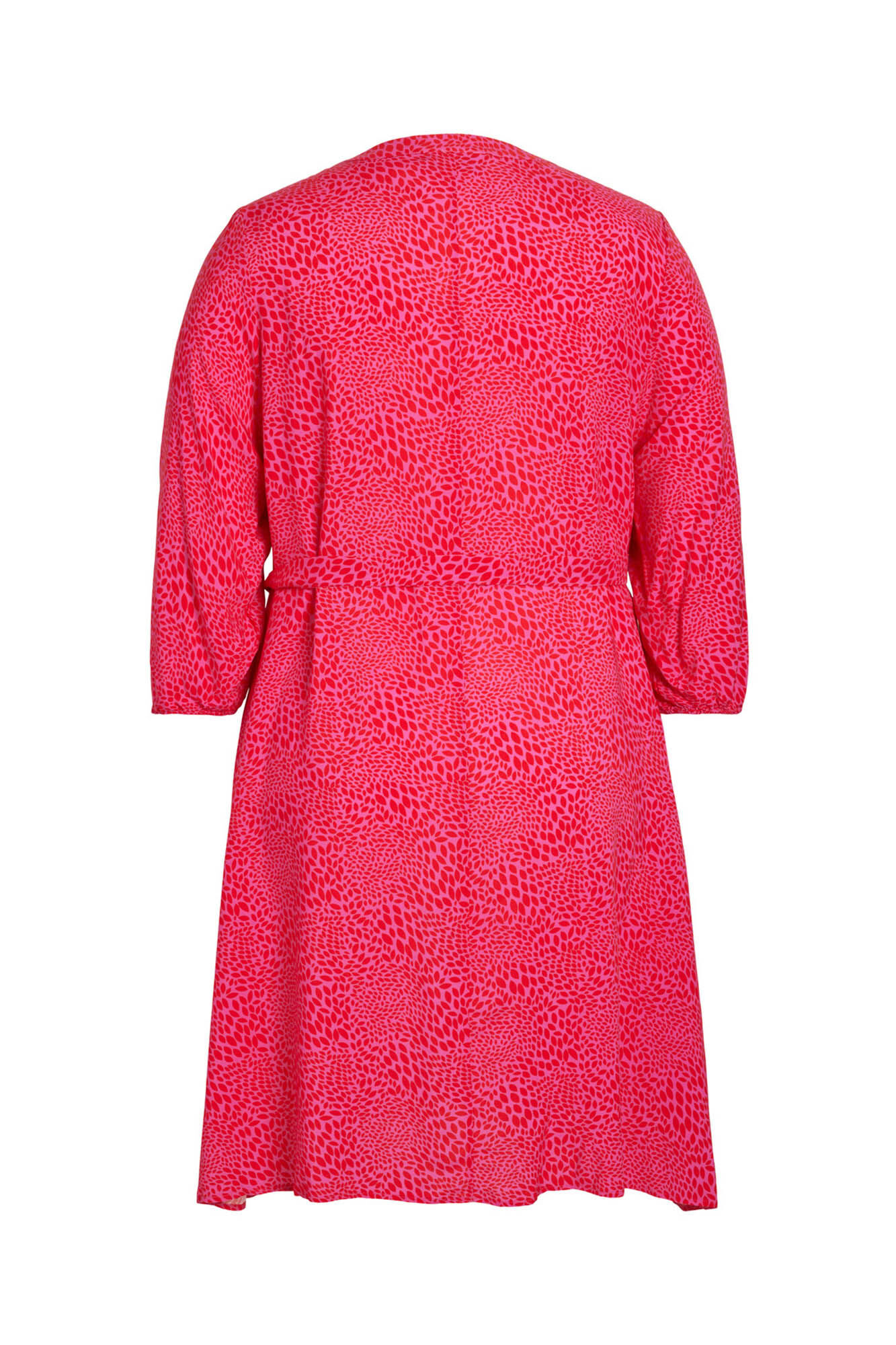 Vestido envelope com mangas 3/4 - Rosa