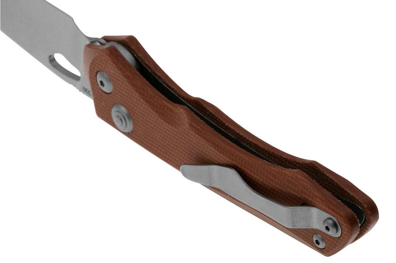 Real Steel Griffin Pro 7131NM 14C28N, Natural Micarta, zakmes, Carson Huang design