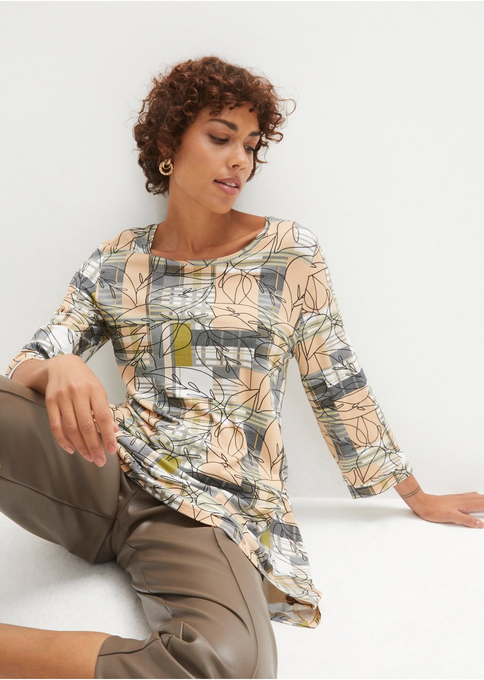 T-shirt manches longues à carreaux