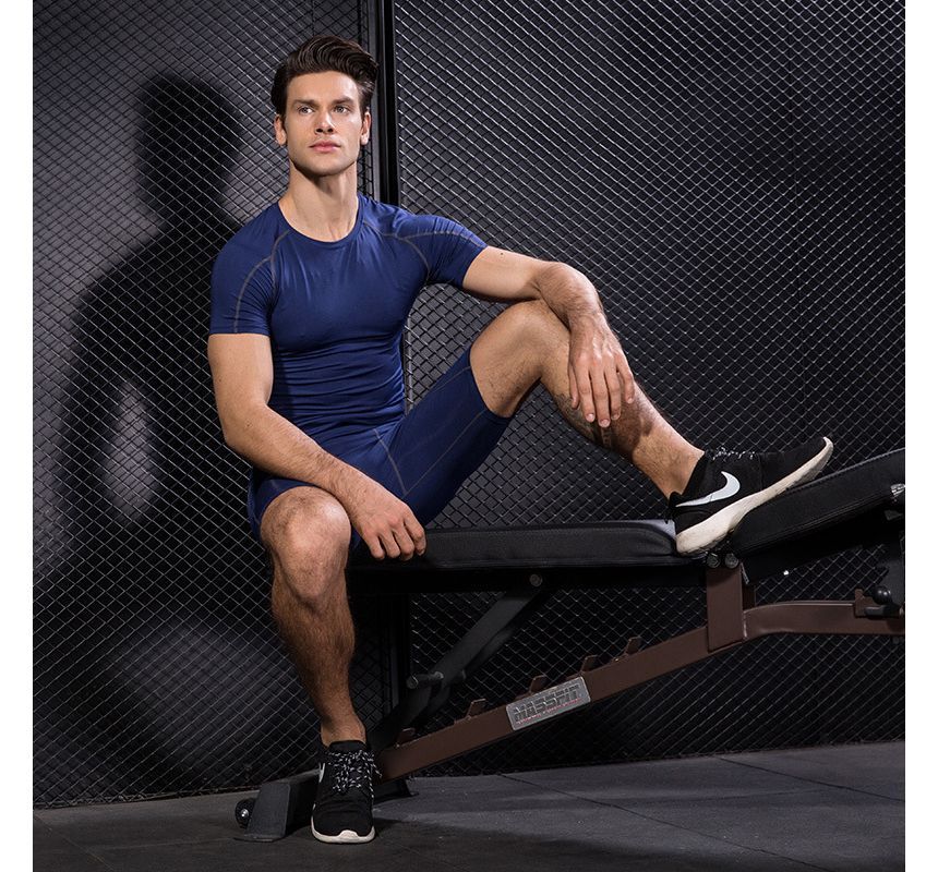 FoxFlair - Gestreept sport-T-shirt met korte mouwen en ronde hals