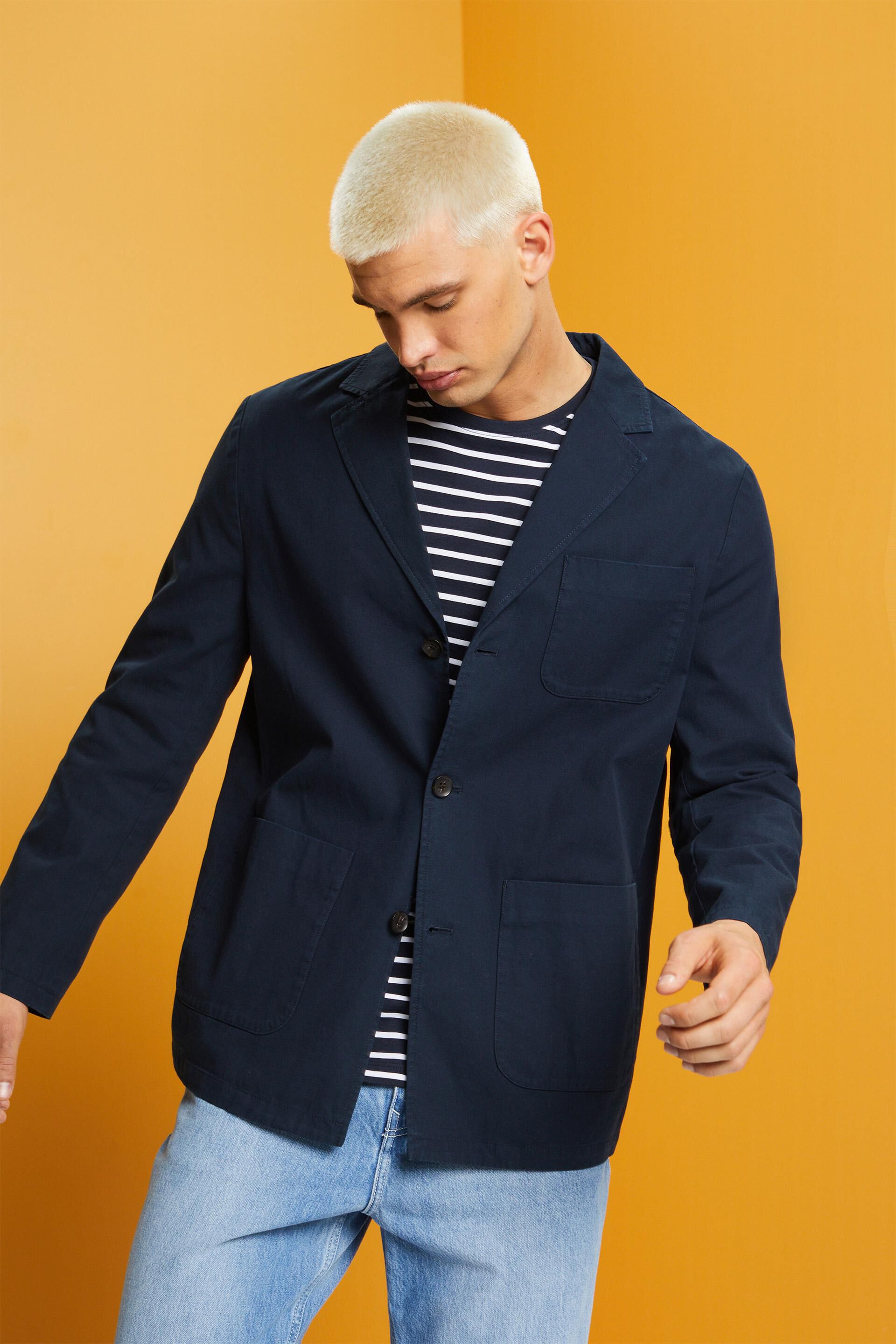 Veste style blazer en twill de coton