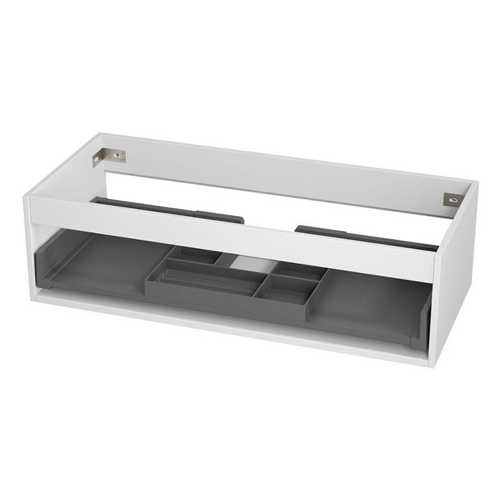 BADEROMSMØBEL CAMARGUE IQ+ HVIT M. BENKEPLATE SVART 100CM
