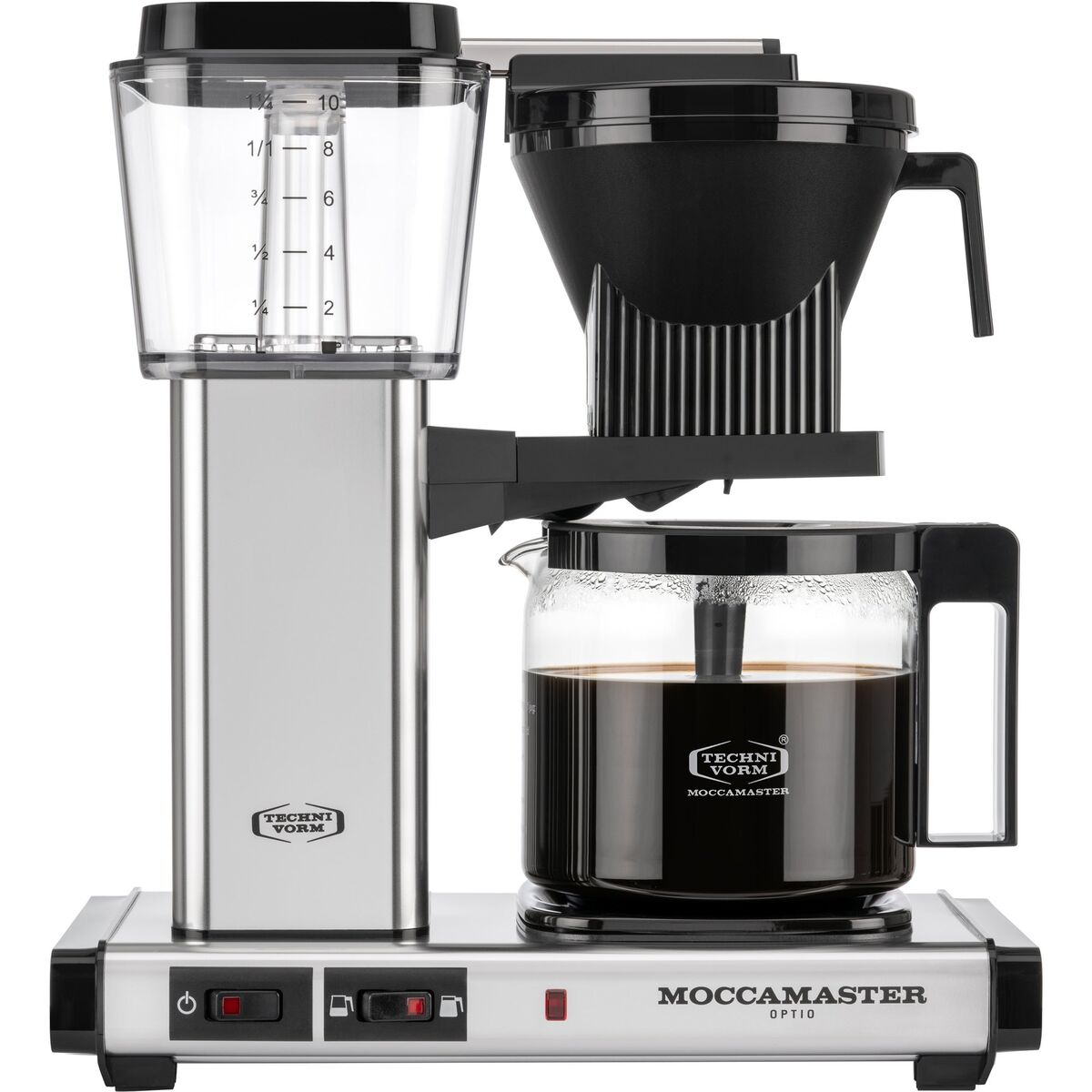 Optio kaffetrakter, 1,25 liter, polished silver