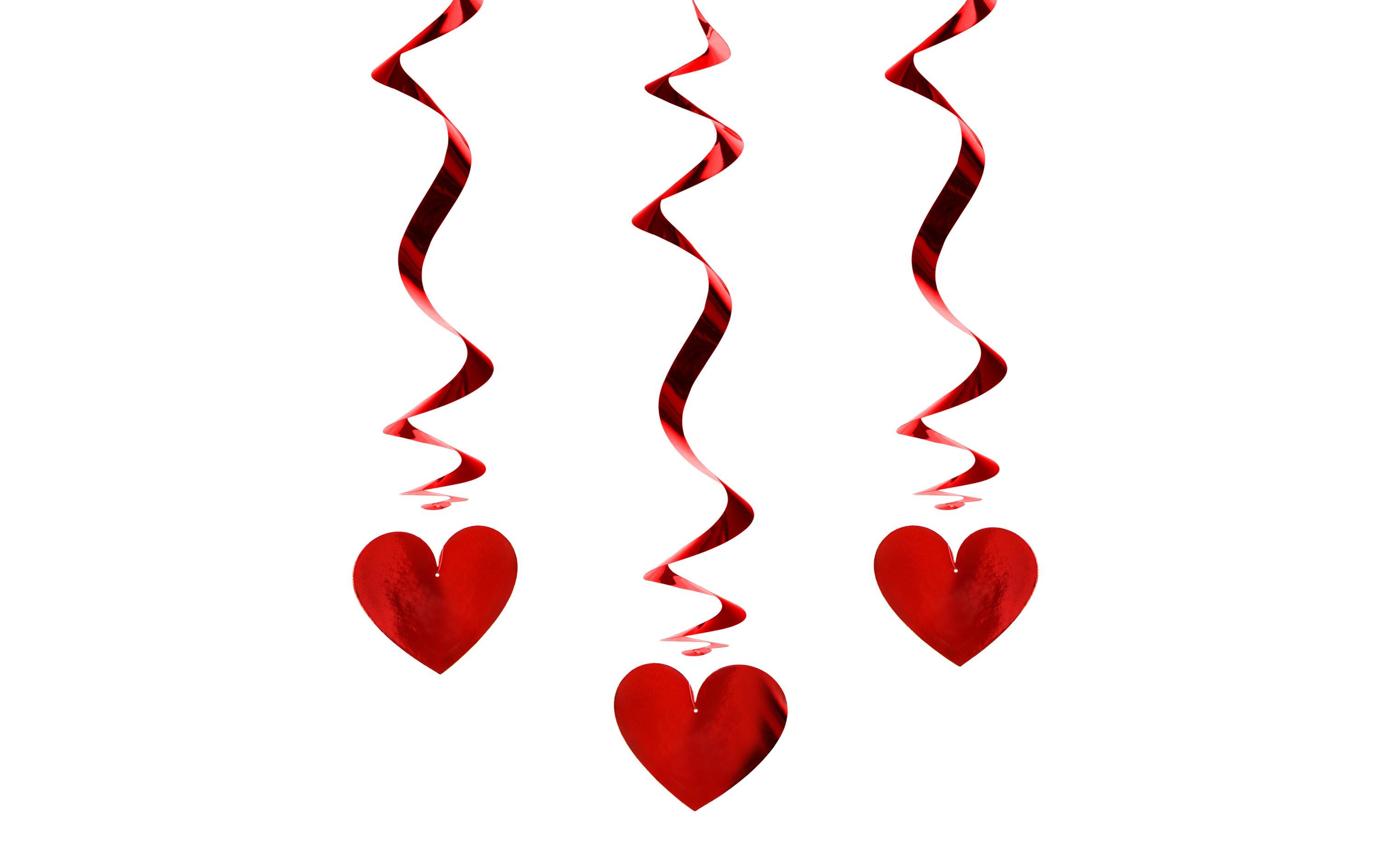 Girlande Swirls Herzen 0.6 m, RotGirlande für schöne Valentinstag-Deko