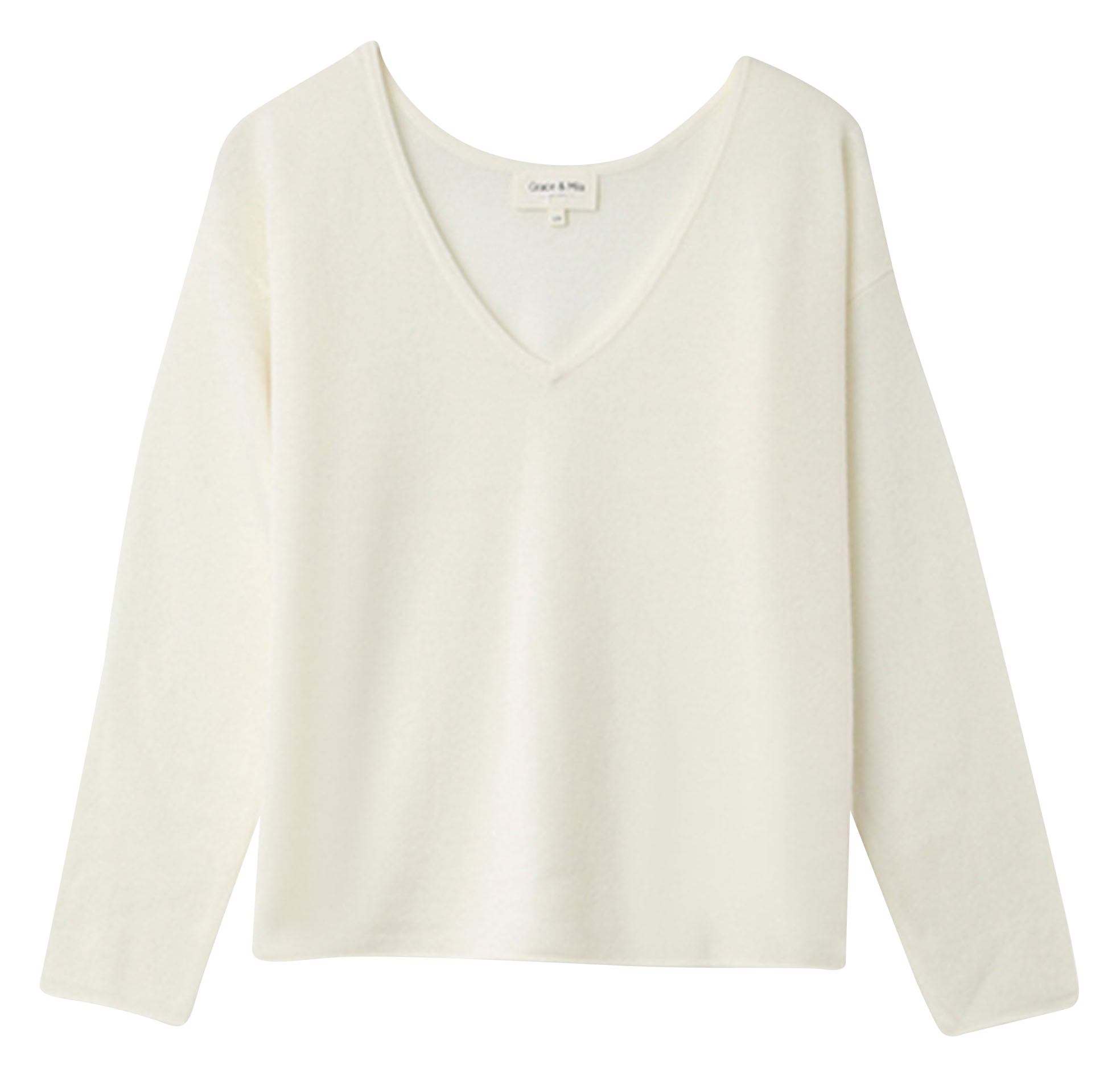 NAO - Pull col V ample en laine et cachemire mélangée | Beige