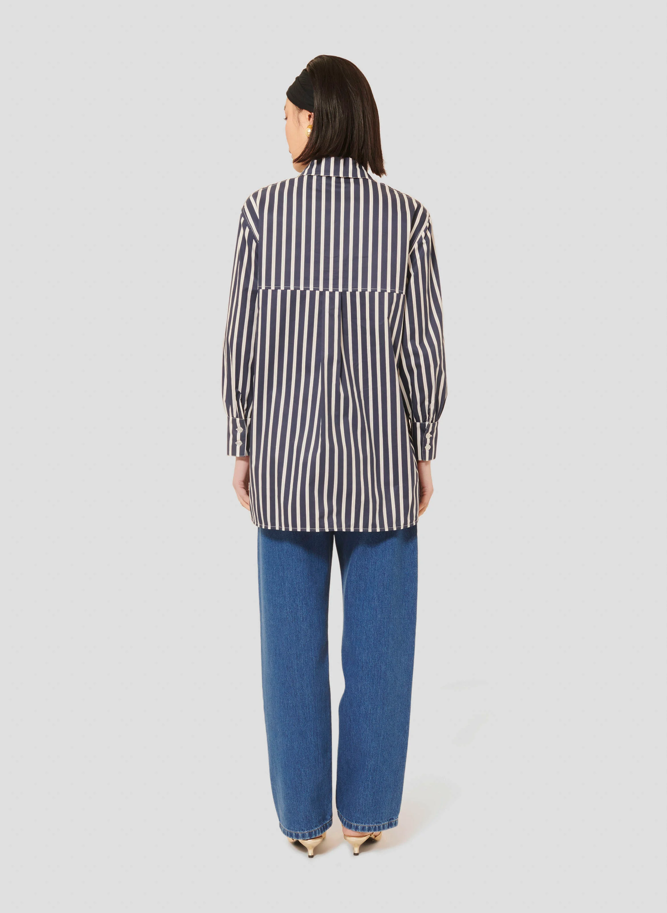 TALLULY - Chemise oversize rayée en coton| Bleu