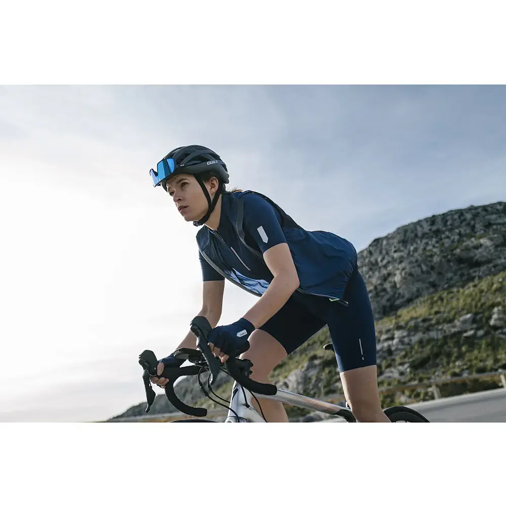 Q36.5 L1 Pinstripe PRO Fietsshirt Korte Mouwen Blauw Dames