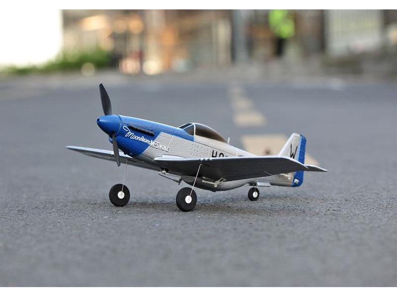 TOP-RC Warbird Mini P51D 450 mm, Blau, RTF Kleines 4-Kanal RC-Flugzeug mit Gyro