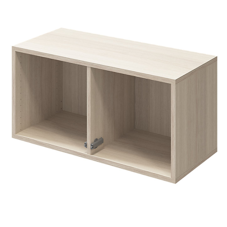 Meuble mural portes battantes vitrées effet chêne GoodHome Atomia H. 37,5 x L. 75 x P. 37 cm