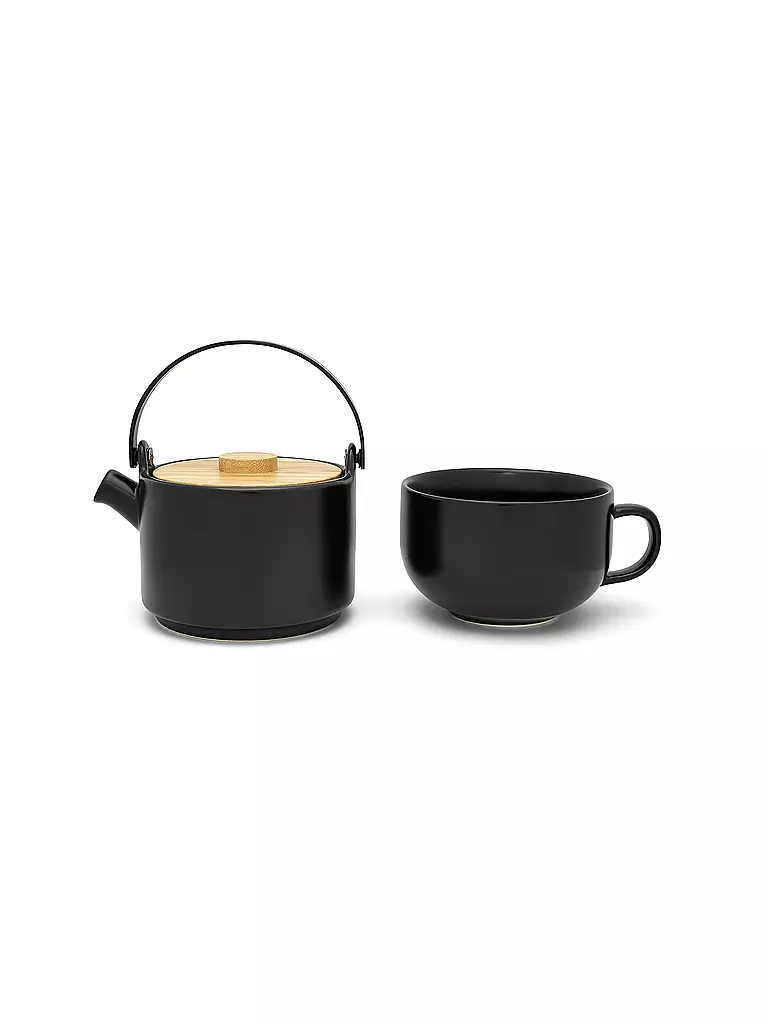 BREDEMEIJER Tea for one Umea mit Bambusdeckel 0,5l Schwarz schwarz