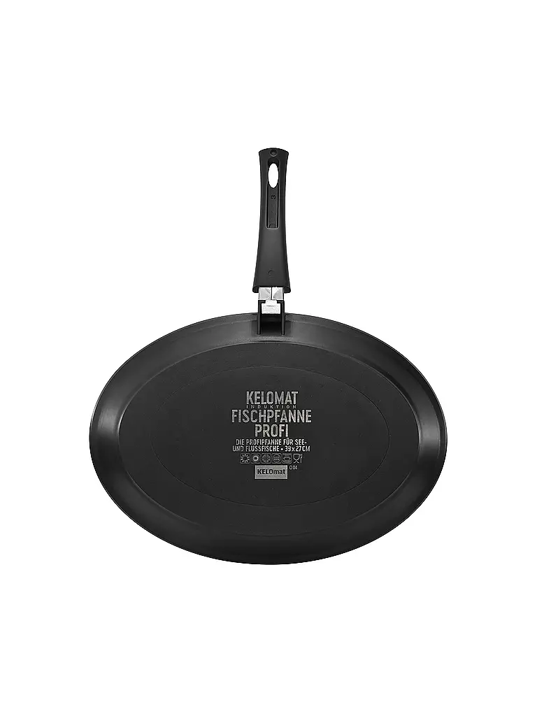 KELOMAT Fischpfanne PROFI 39x27cm Edelstahl / Antihaft schwarz
