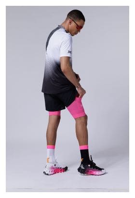 Maillot manches courtes X-Bionic Corefusion Run Noir/Blanc/Rose Homme