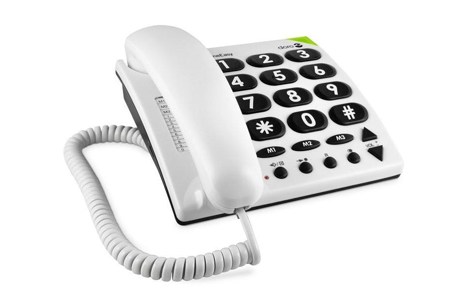Tischtelefon PhoneEasy 311c WeissEin bedienungsfreundliches Telefon mit grosser Tastatur