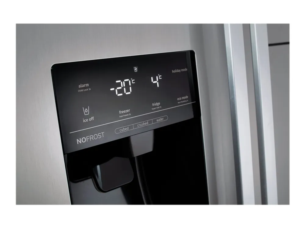 Gorenje NRS9182VX - Køleskab/fryser - side-by-side med vanddispenser, isdispenser - bredde: 90.8 cm - dybde: 67.9 cm - højde: 179.3 cm - 562 liter - Klasse E - rustfrit stål