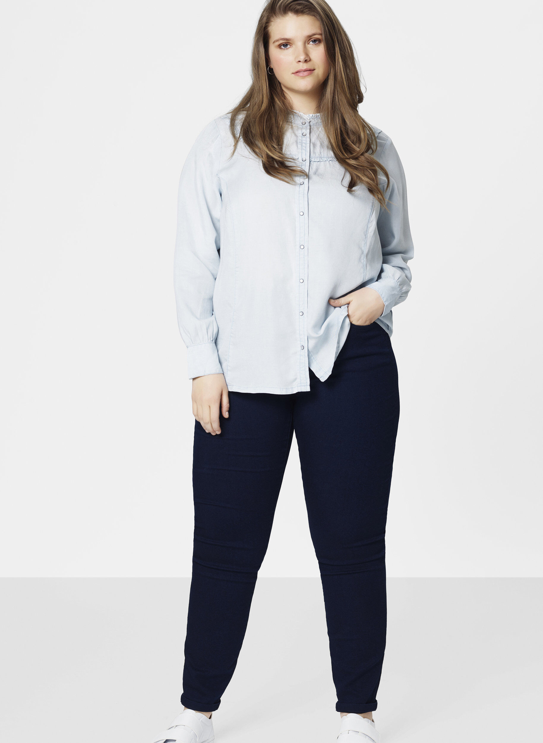 Højtaljede super slim Amy jeans