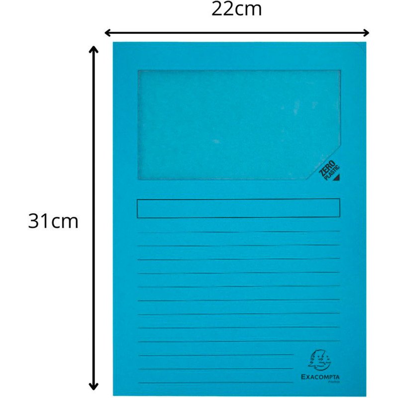 Chemises coin papier avec fenêtre Super Exacompta A4 160 g couleurs assorties - Paquet de 50